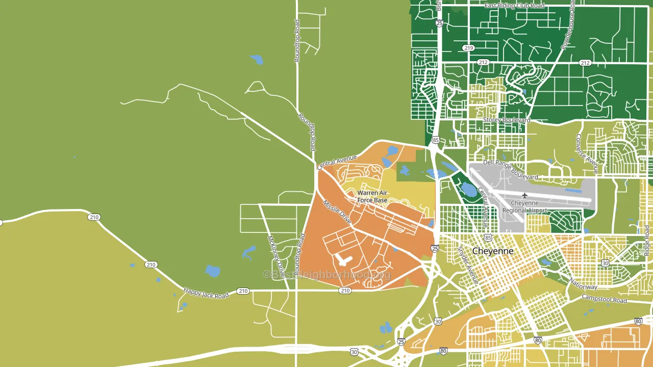 Fe Warren Afb, WY block-group voter-turnout map