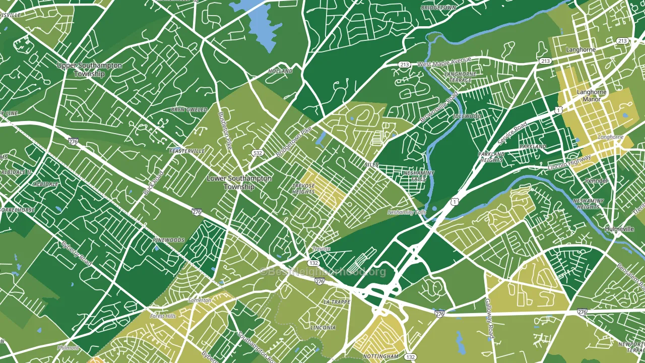 Feasterville-Trevose, PA block-group voter-turnout map