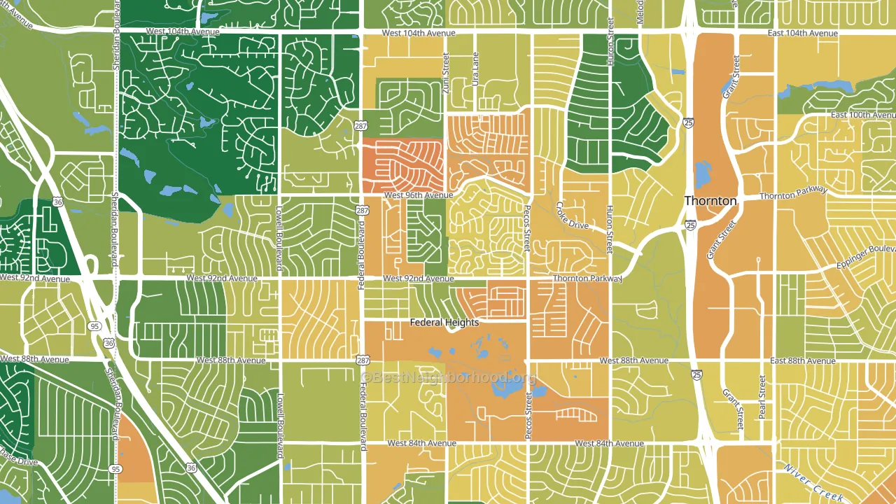 Federal Heights, CO block-group voter-turnout map