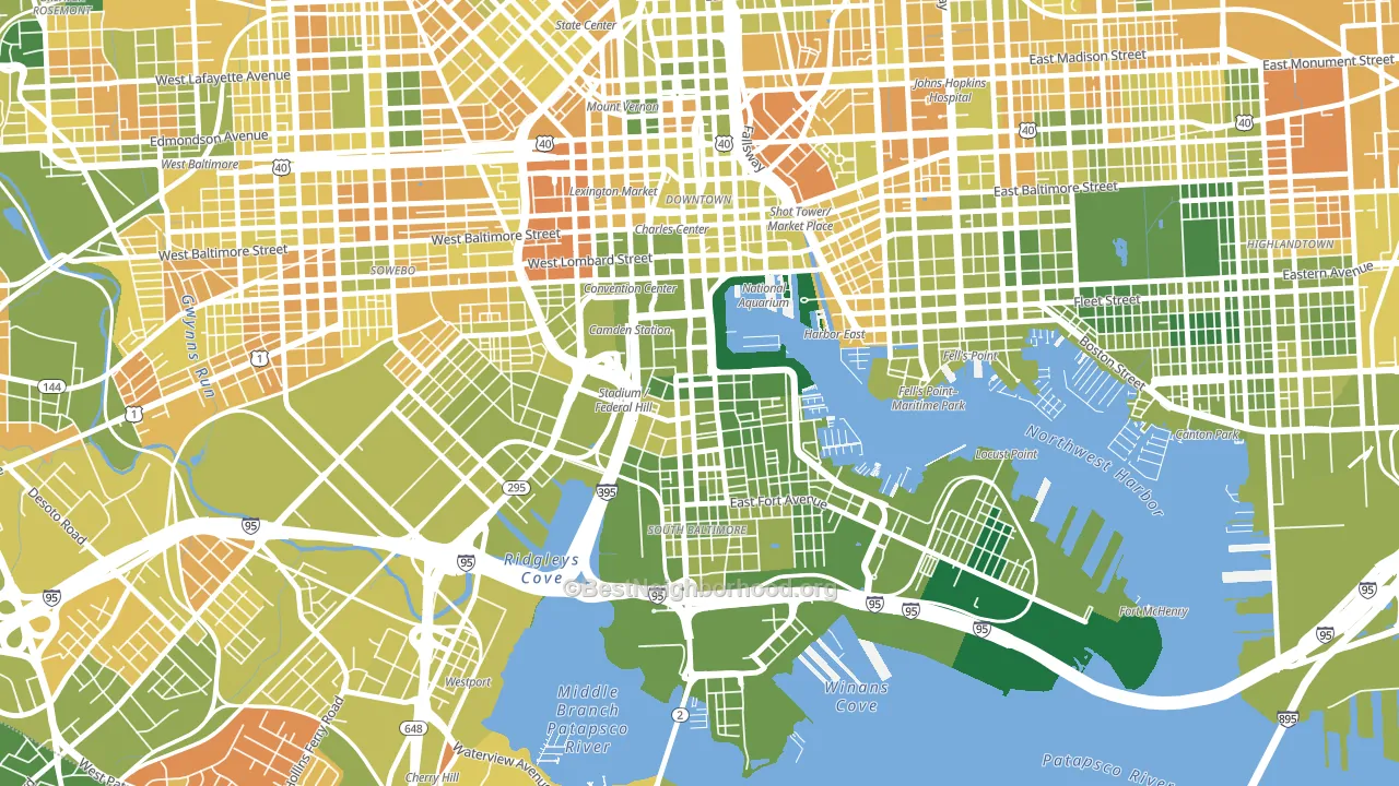 Federal Hill-Montgomery, Baltimore, MD block-group voter-turnout map