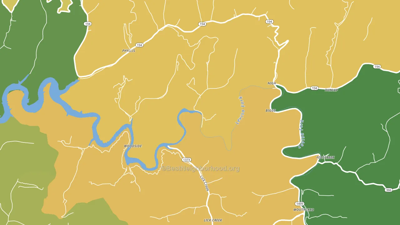 Fedscreek, KY block-group voter-turnout map