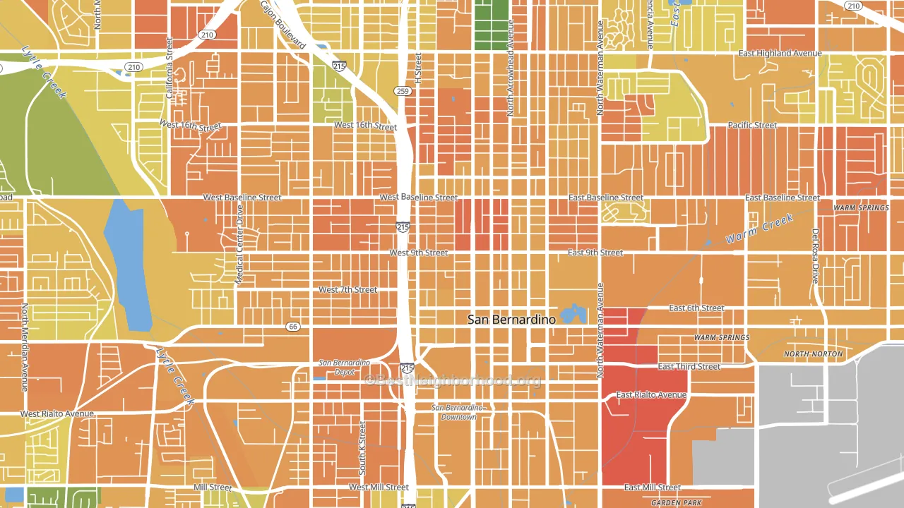 Feldheym, San Bernardino, CA block-group voter-turnout map