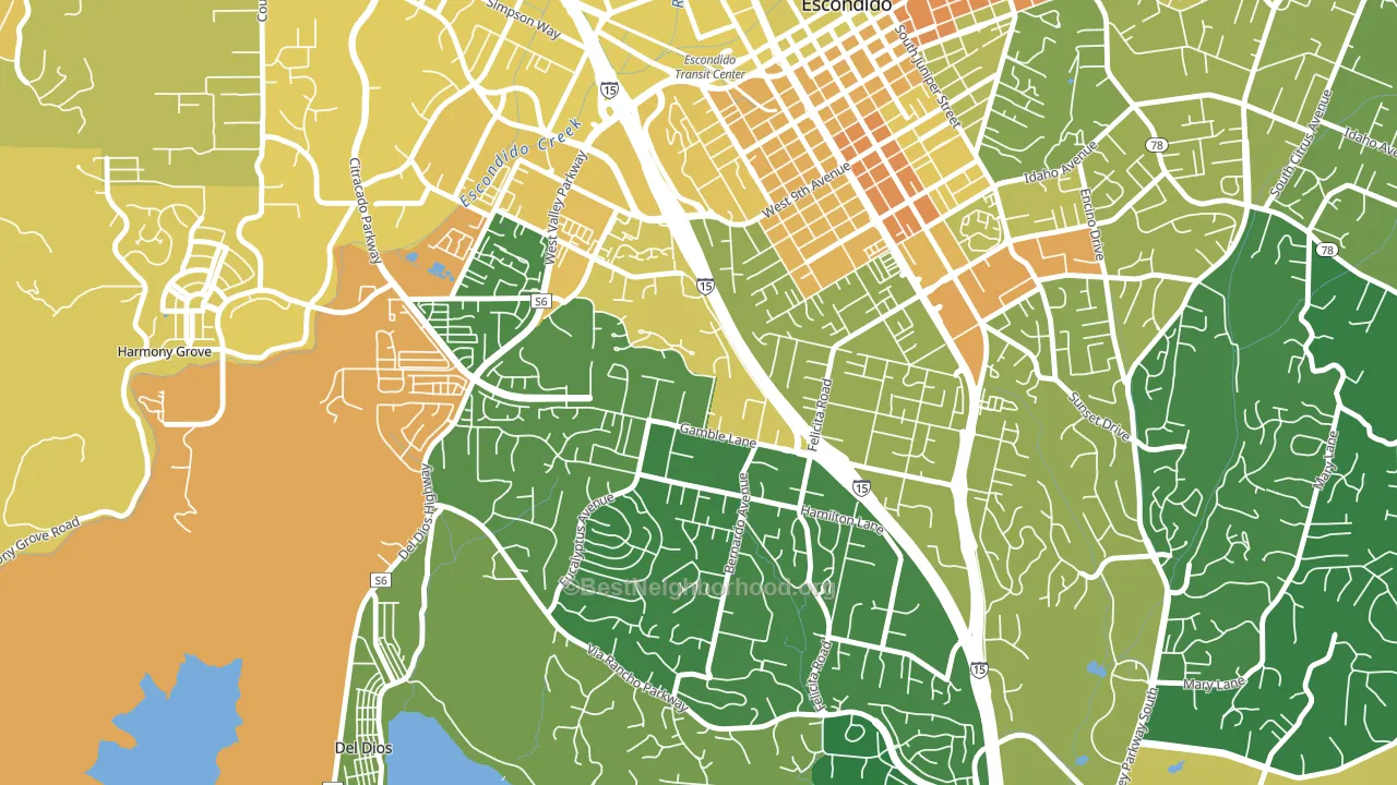 Felicita, Escondido, CA block-group voter-turnout map