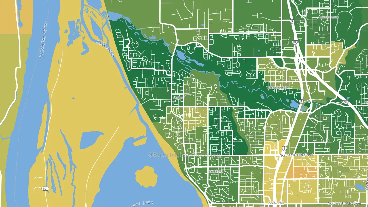 Felida-Starcrest, Vancouver, WA block-group voter-turnout map