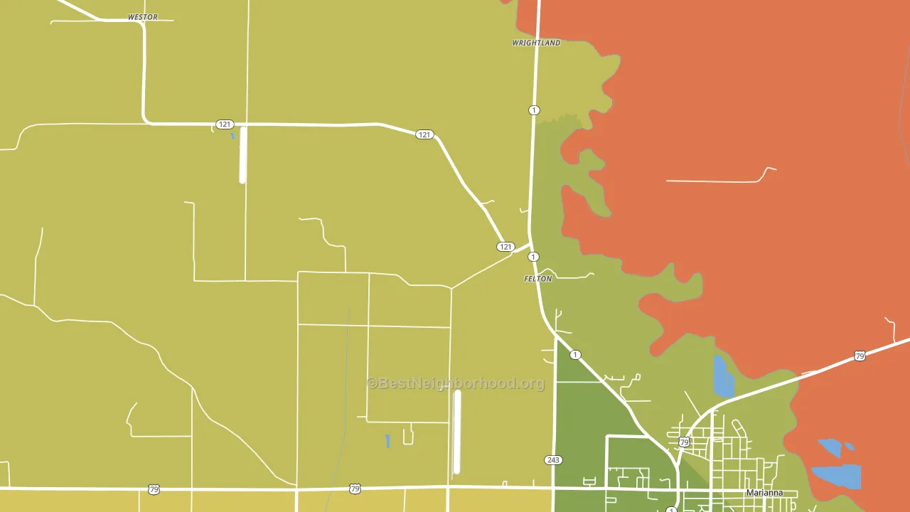 Felton, AR block-group voter-turnout map