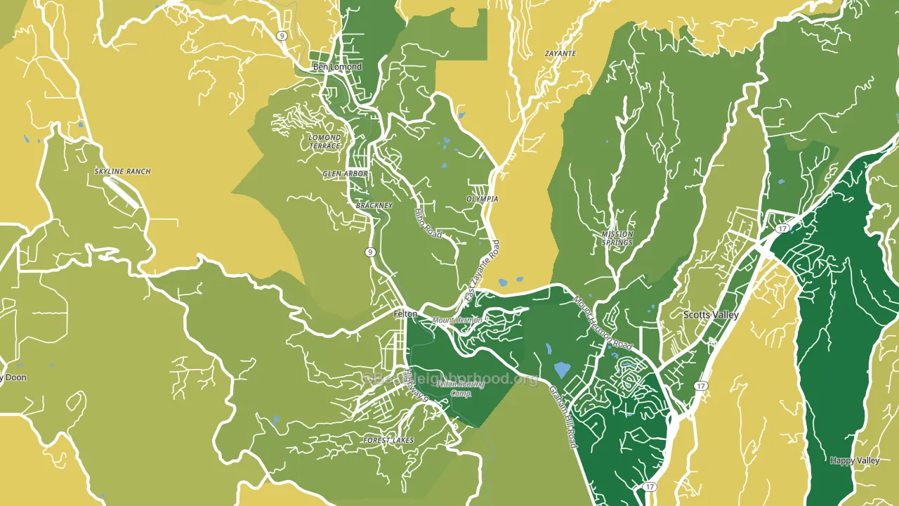 Felton, CA block-group voter-turnout map