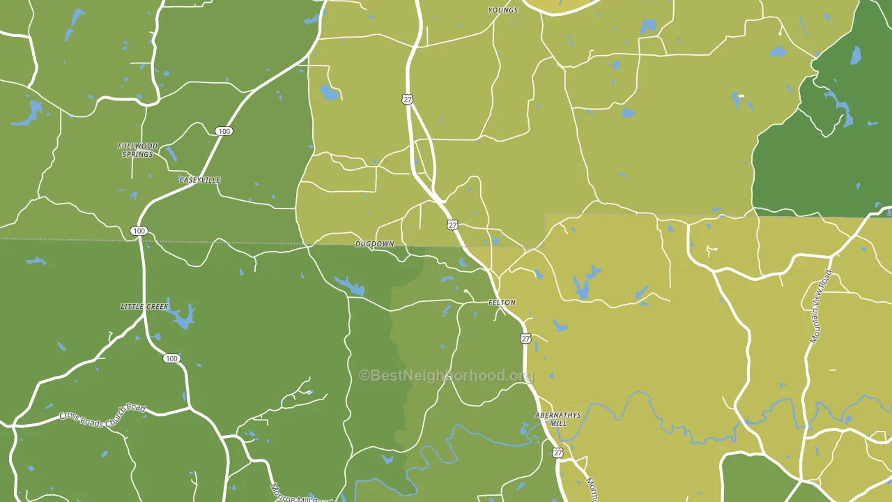 Felton, GA block-group voter-turnout map