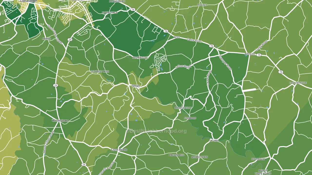 Felton, PA block-group voter-turnout map