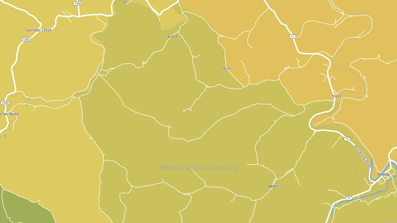 Felty, KY block-group voter-turnout map