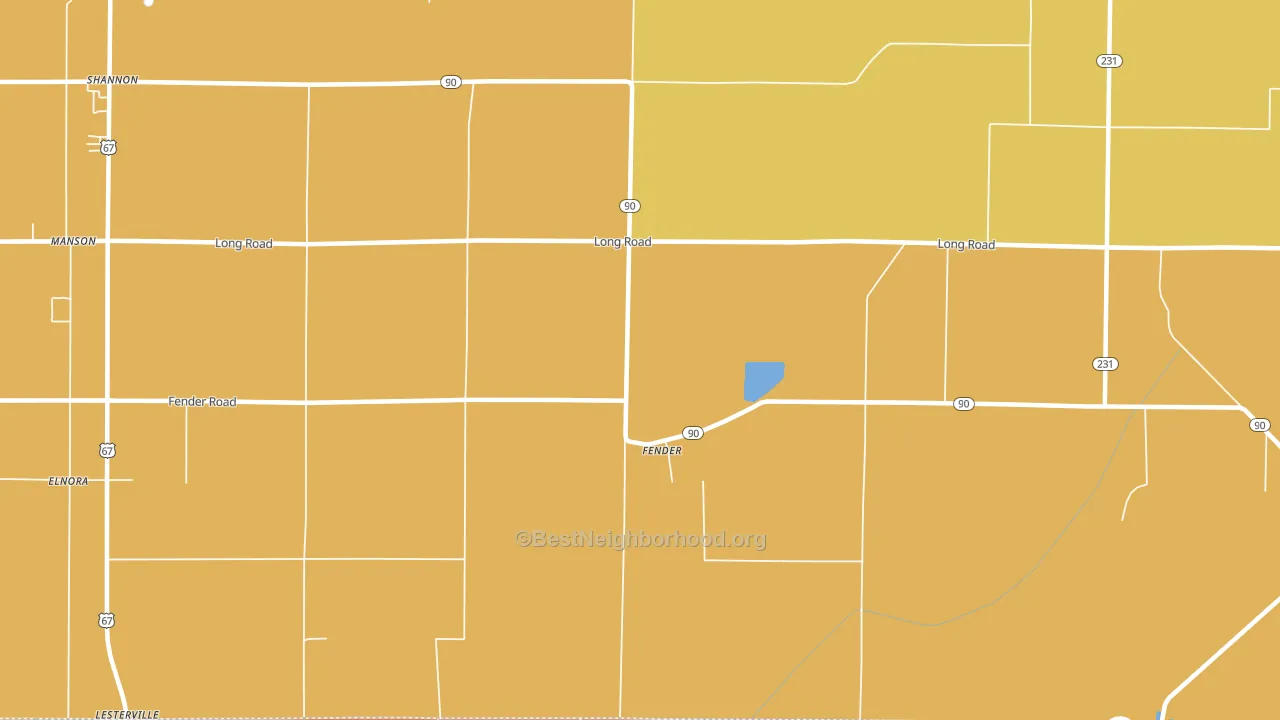 Fender, AR block-group voter-turnout map