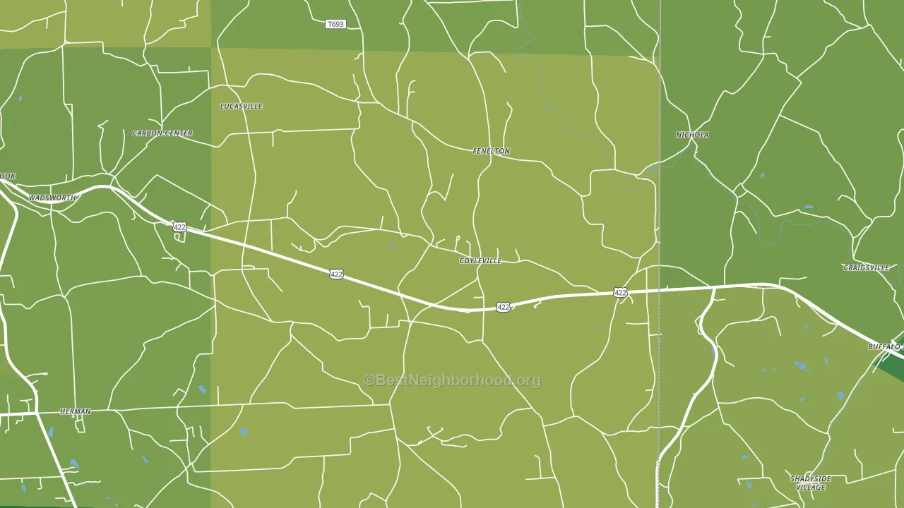 Fenelton, PA block-group voter-turnout map