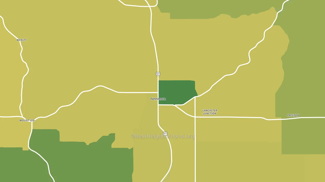 Fennimore, WI block-group voter-turnout map