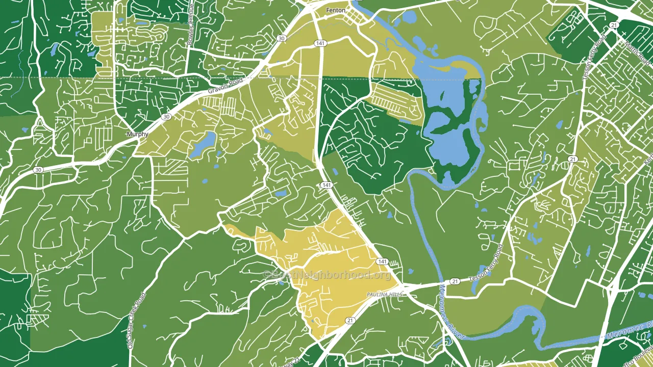 Fenton Area, Fenton, MO block-group voter-turnout map