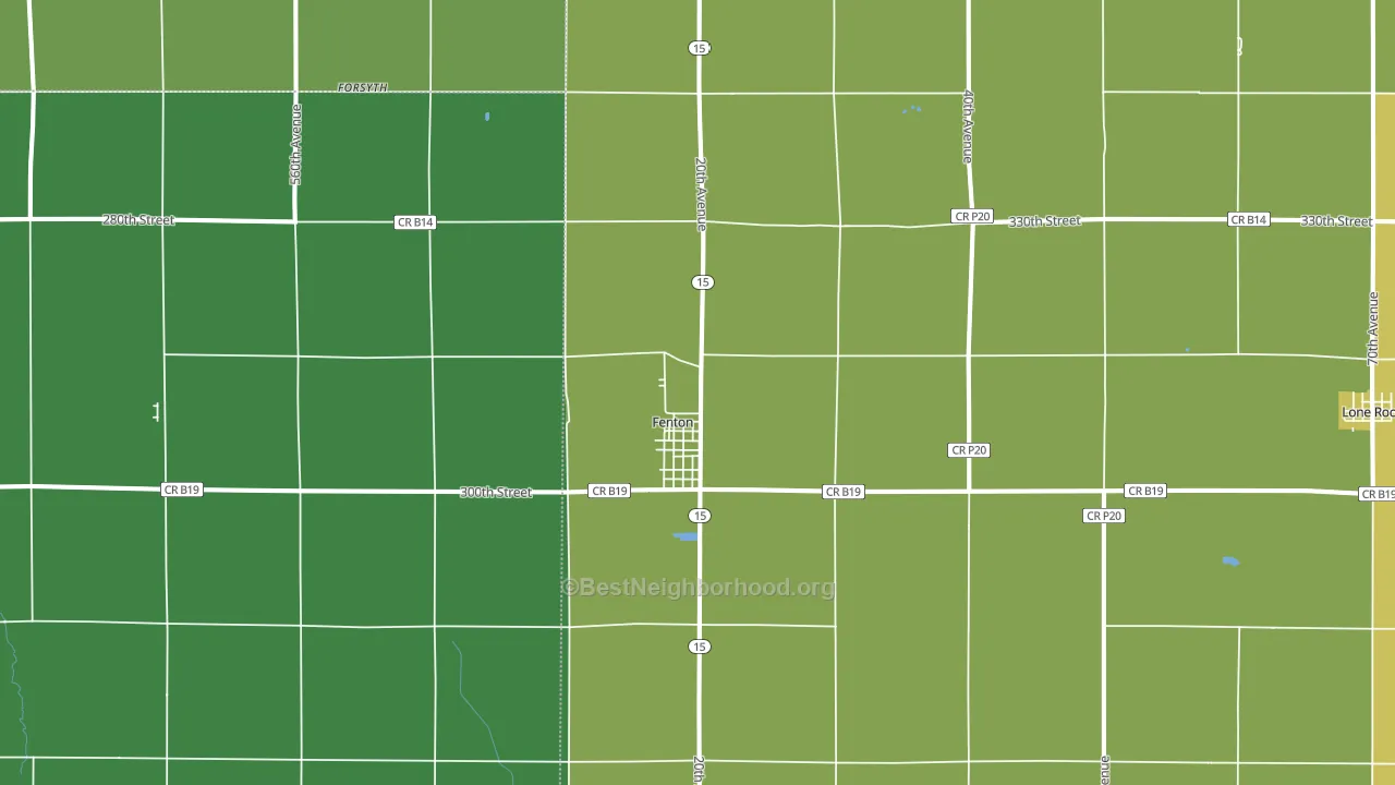 Fenton, IA block-group voter-turnout map