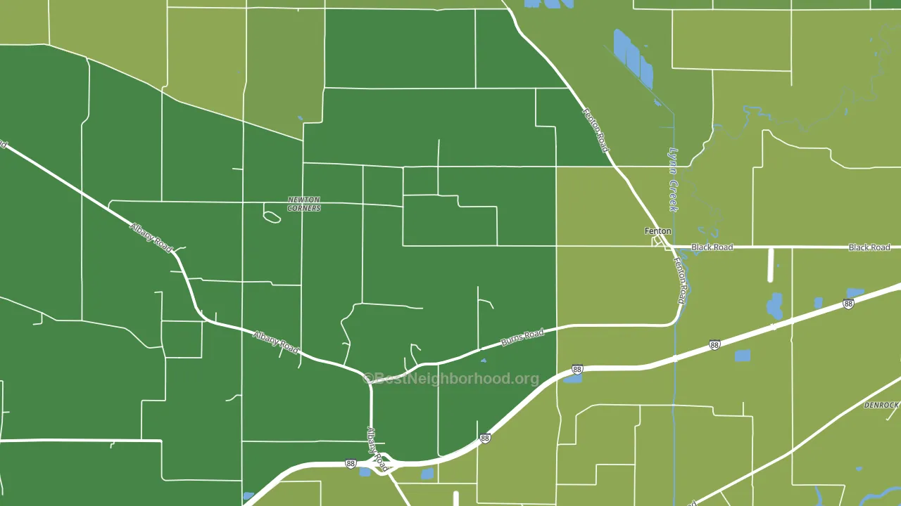Fenton, IL block-group voter-turnout map