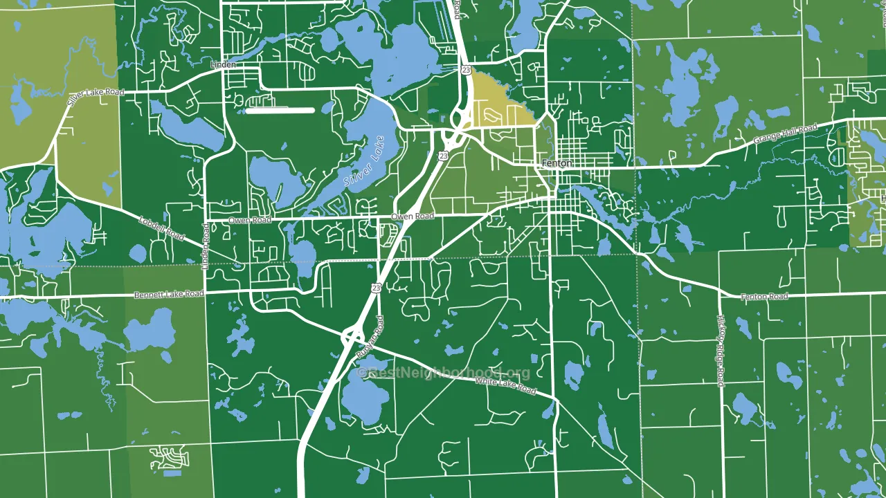 Fenton, MI block-group voter-turnout map