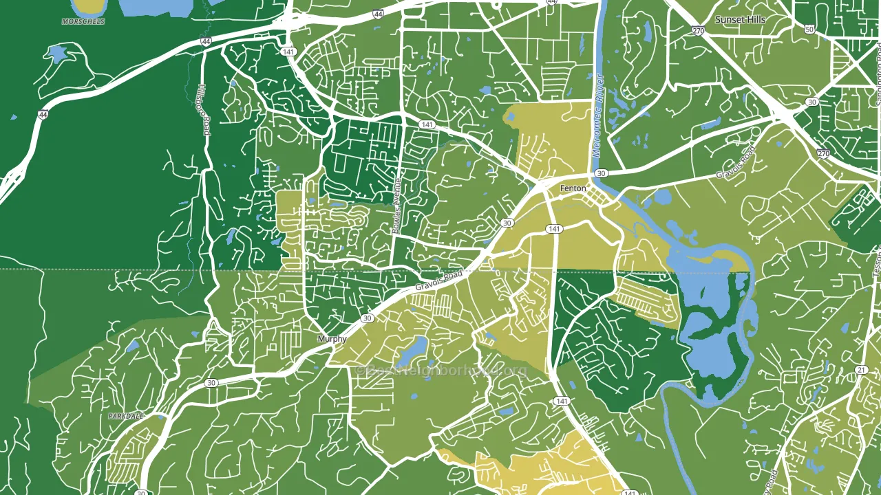 Fenton, MO block-group voter-turnout map