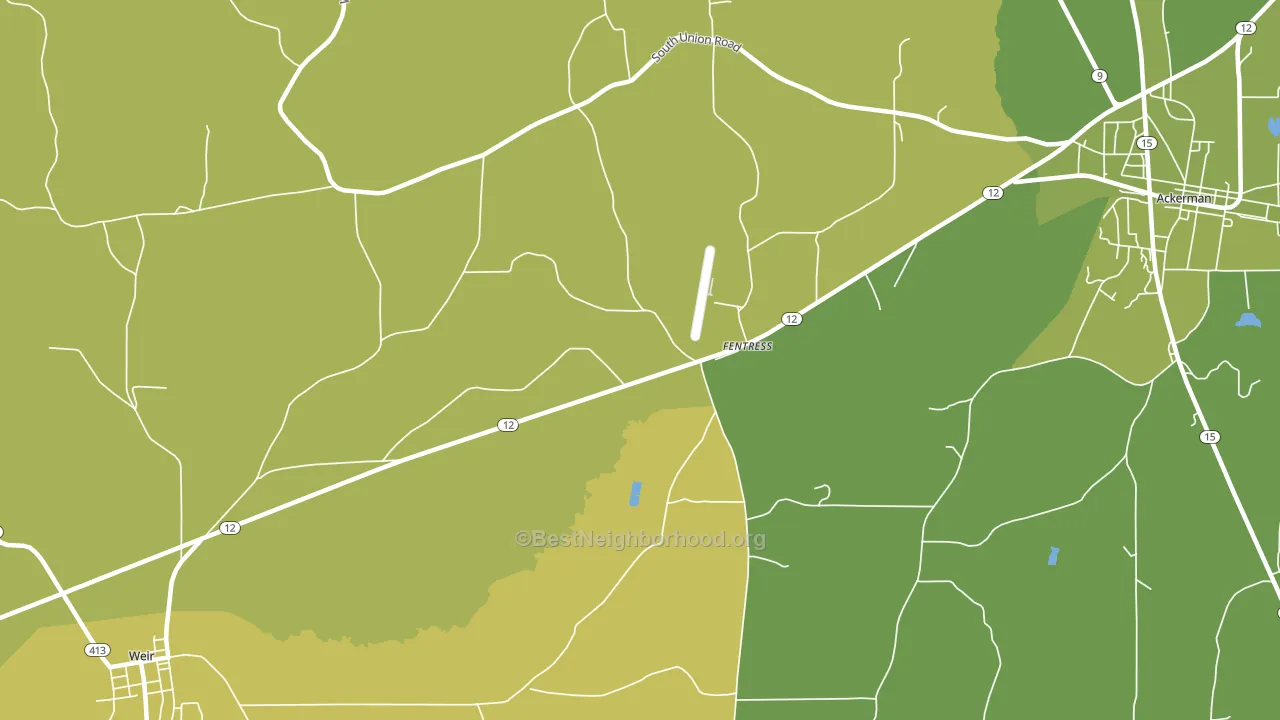 Fentress, MS block-group voter-turnout map