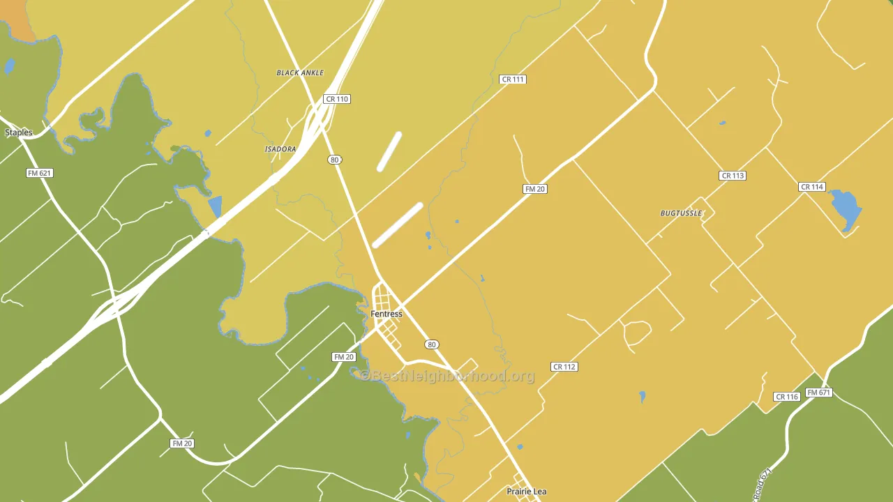Fentress, TX block-group voter-turnout map