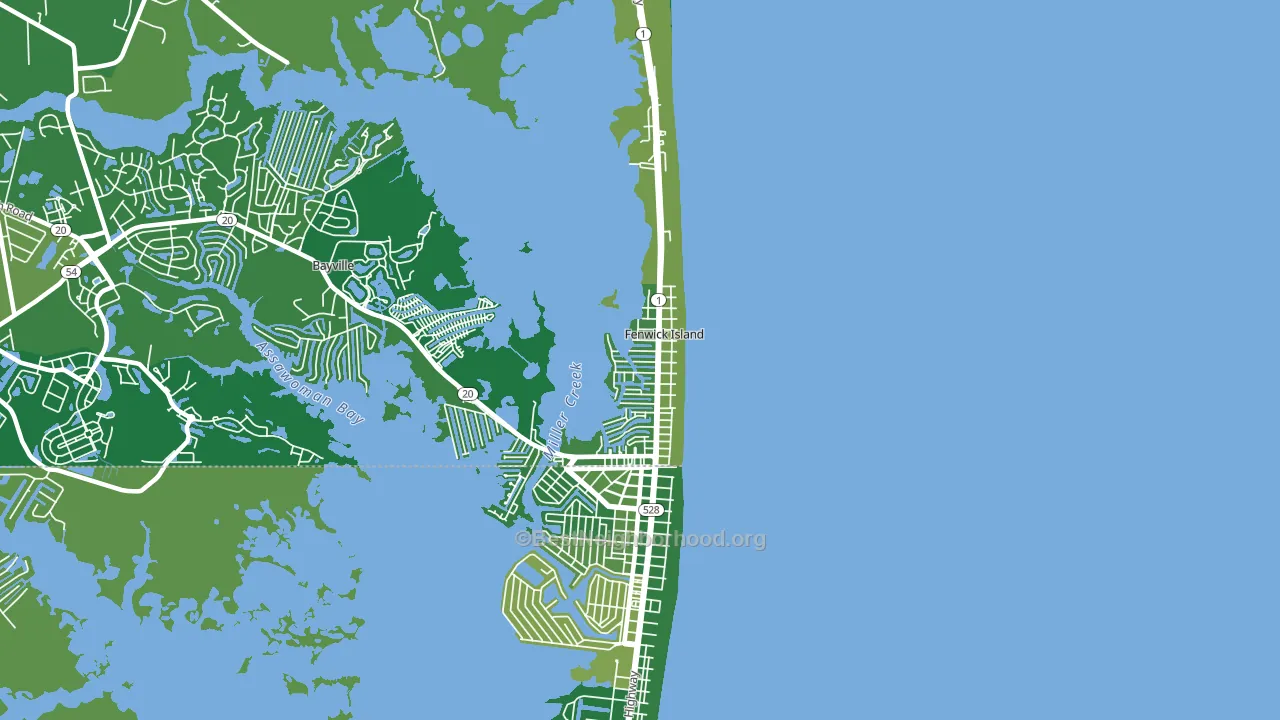 Fenwick Island, DE block-group voter-turnout map