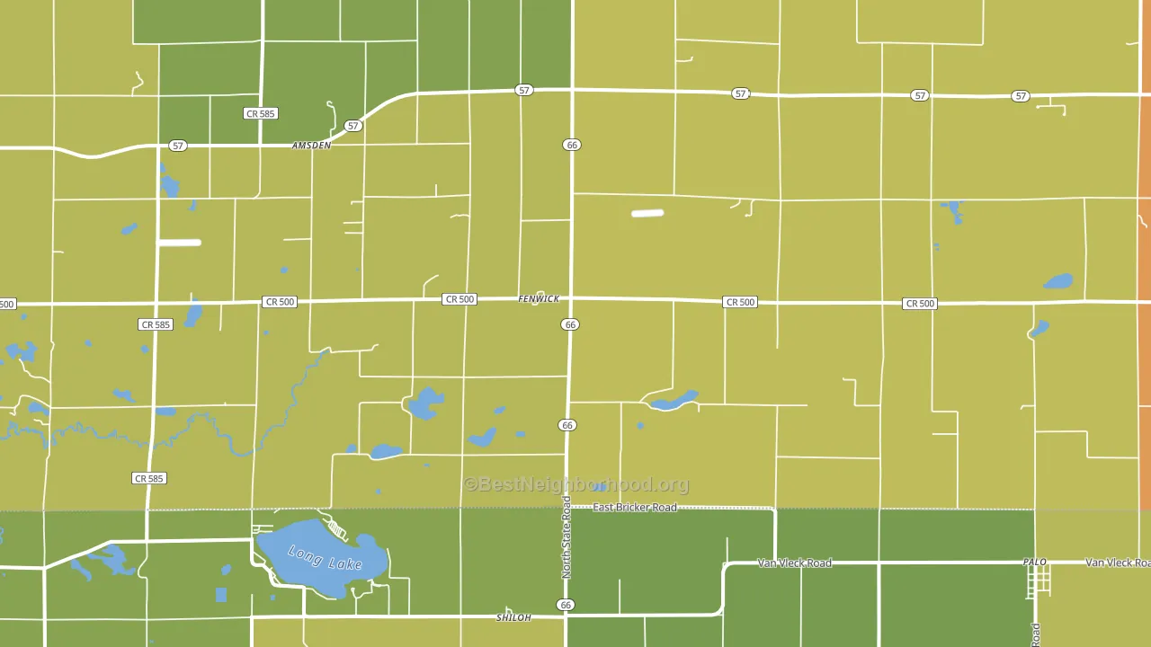 Fenwick, MI block-group voter-turnout map
