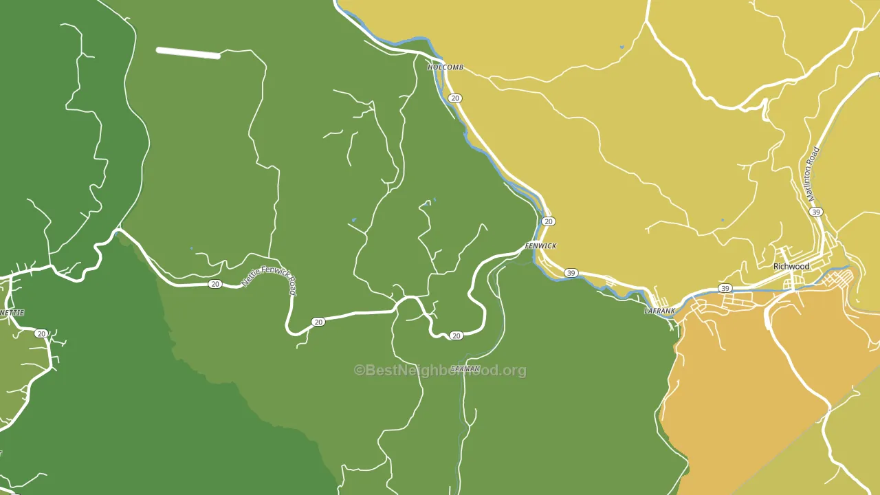 Fenwick, WV block-group voter-turnout map