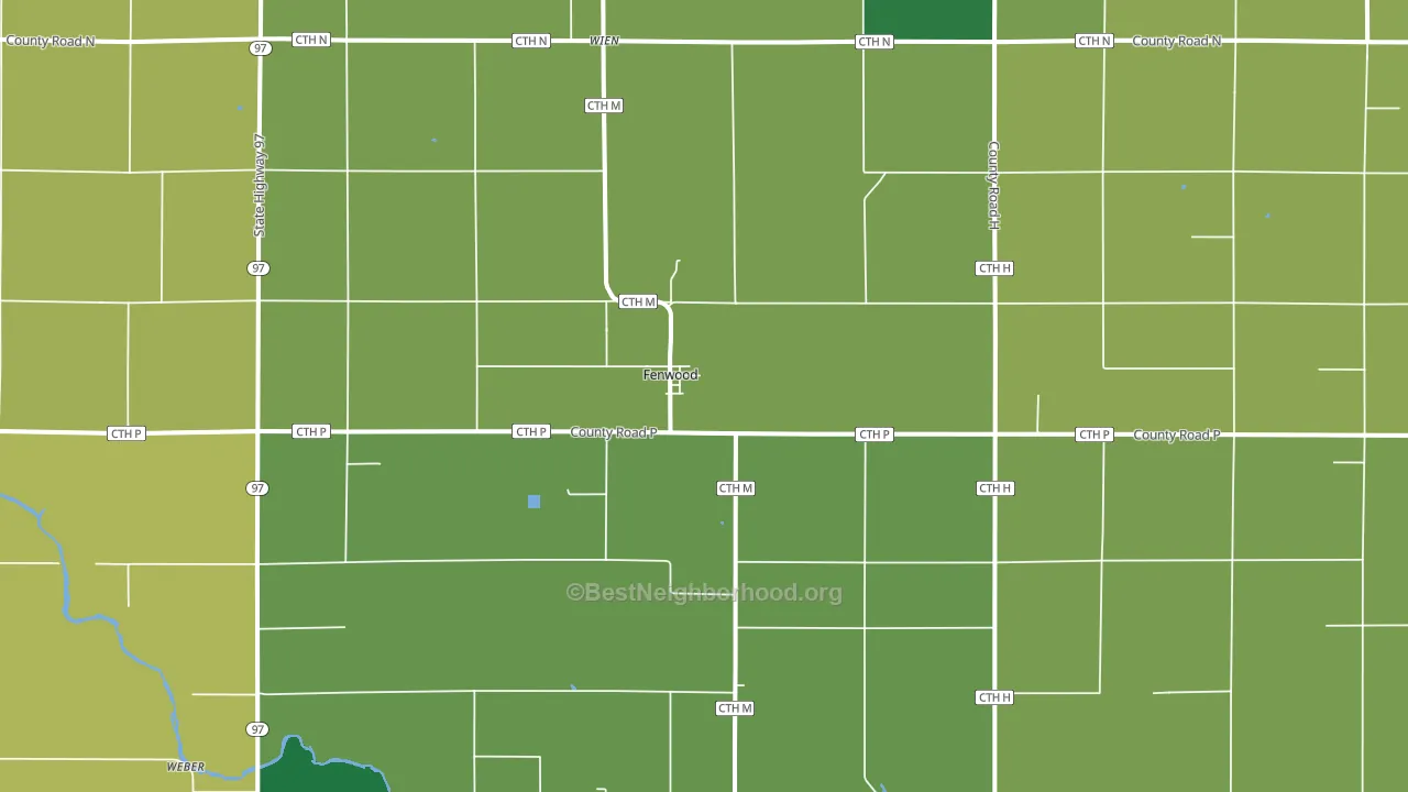 Fenwood, WI block-group voter-turnout map
