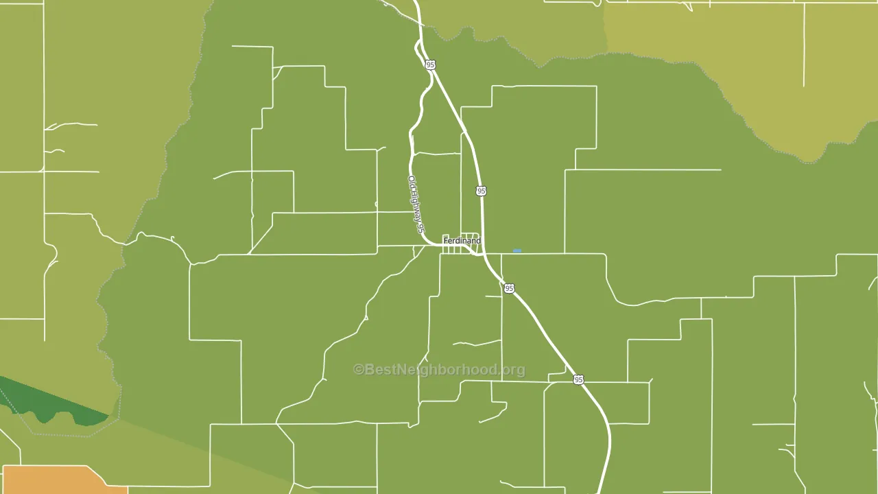 Ferdinand, ID block-group voter-turnout map
