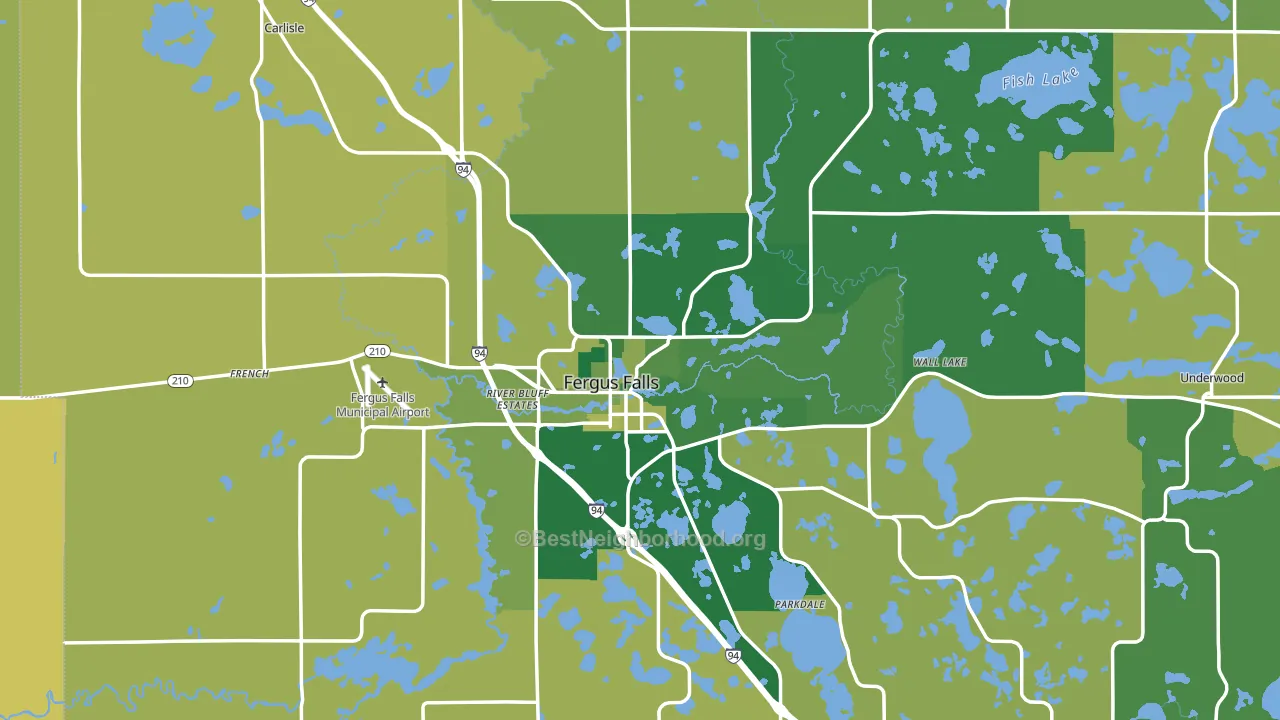 Fergus Falls, MN block-group voter-turnout map