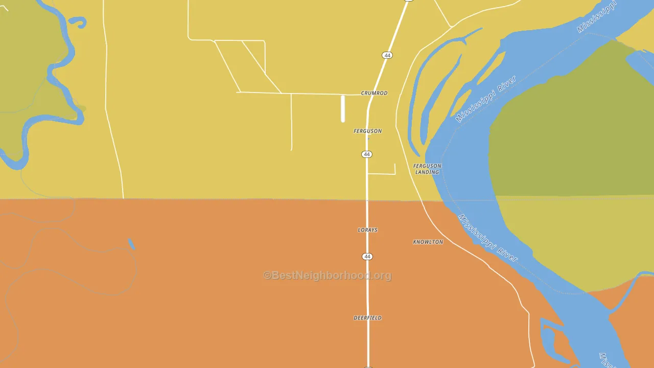 Ferguson, AR block-group voter-turnout map