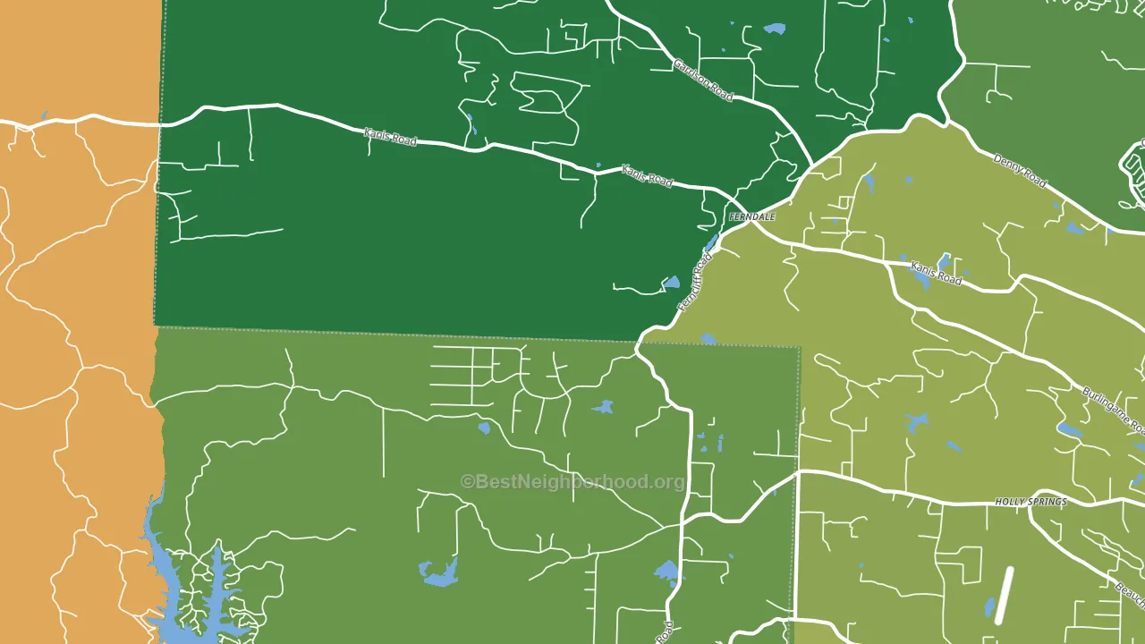 Ferndale, AR block-group voter-turnout map