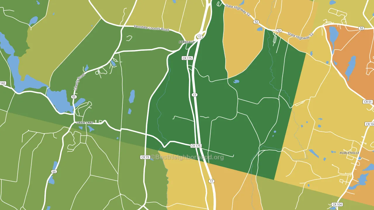 Ferndale, NY block-group voter-turnout map