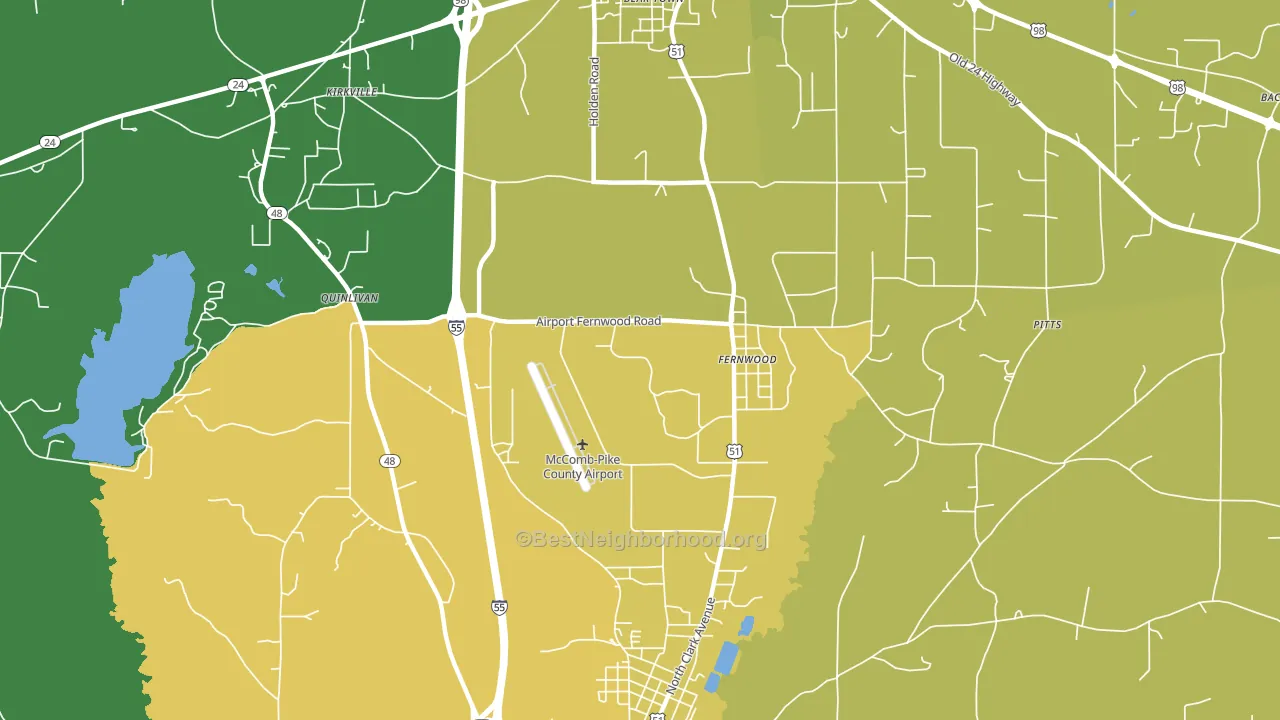 Fernwood, MS block-group voter-turnout map