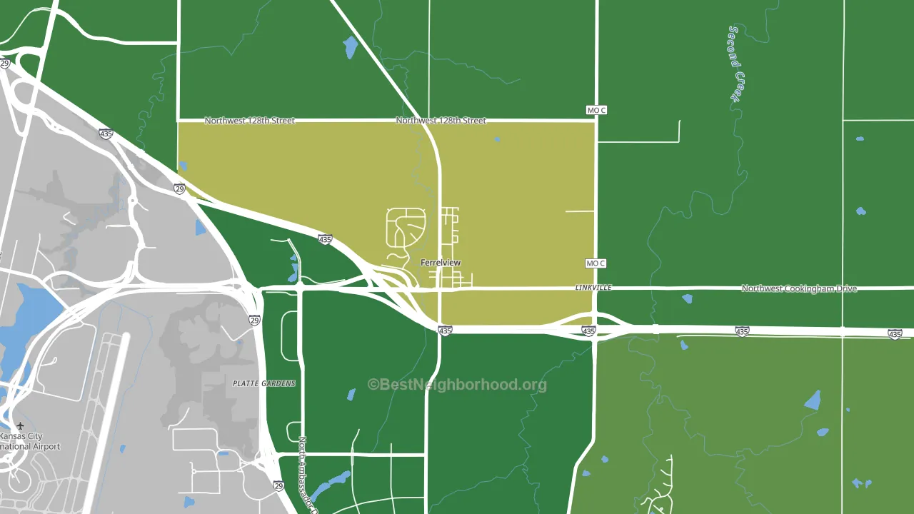 Ferrelview, MO block-group voter-turnout map