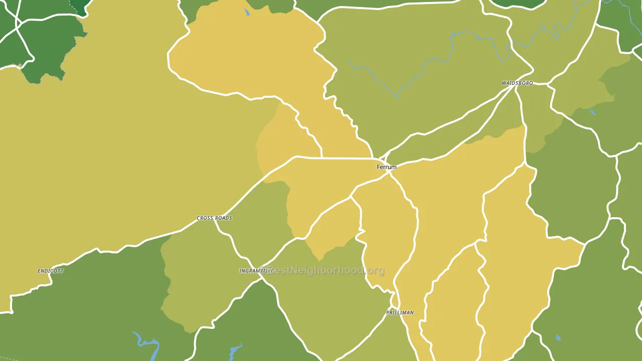 Ferrum, VA block-group voter-turnout map