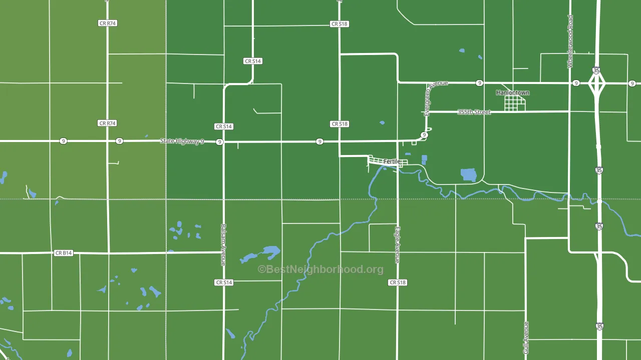 Fertile, IA block-group voter-turnout map