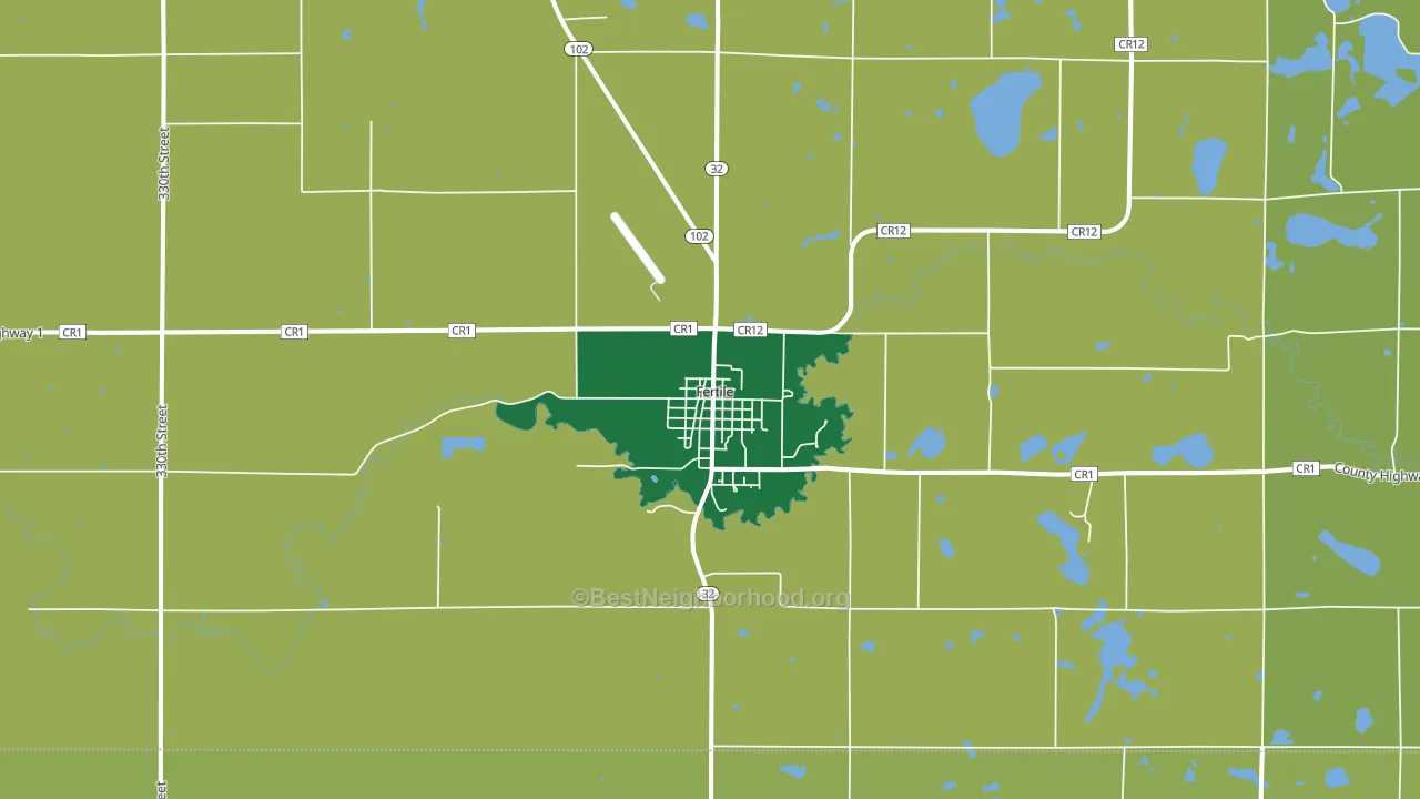 Fertile, MN block-group voter-turnout map