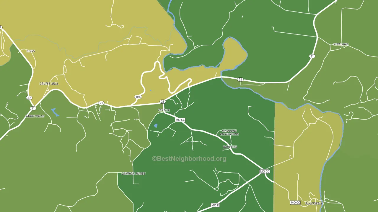 Fertile, MO block-group voter-turnout map