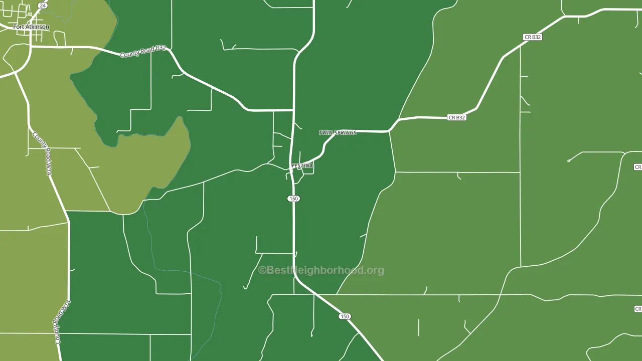 Festina, IA block-group voter-turnout map