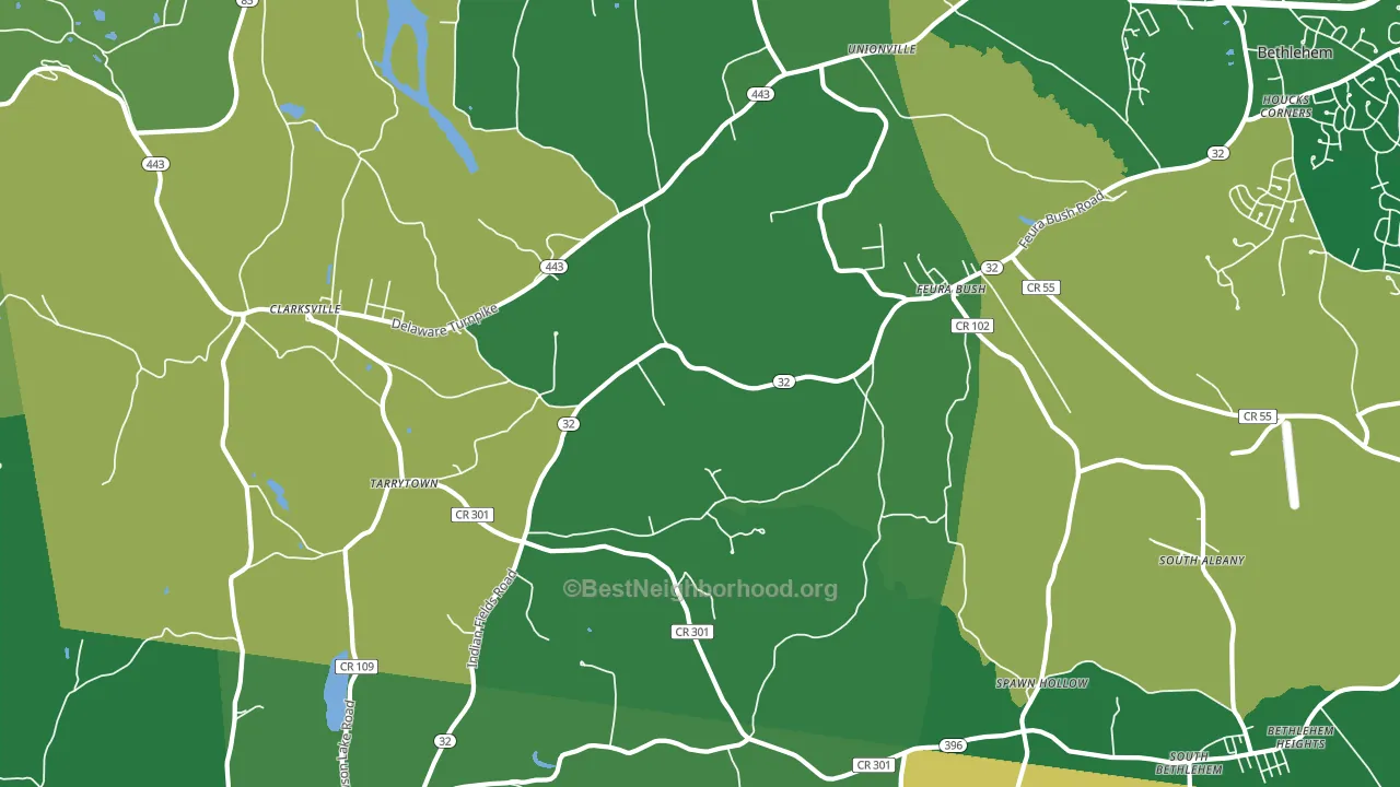Feura Bush, NY block-group voter-turnout map