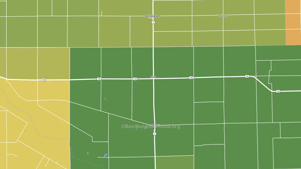 Fiat, IN block-group voter-turnout map