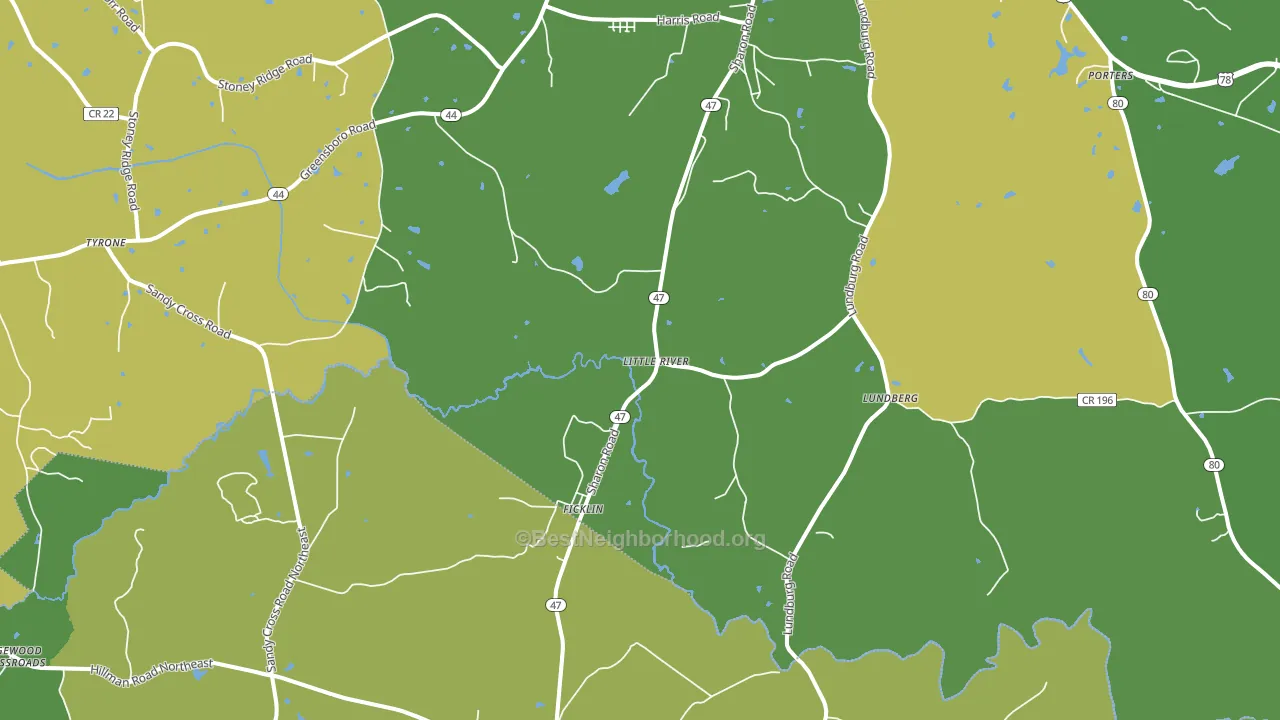 Ficklin, GA block-group voter-turnout map