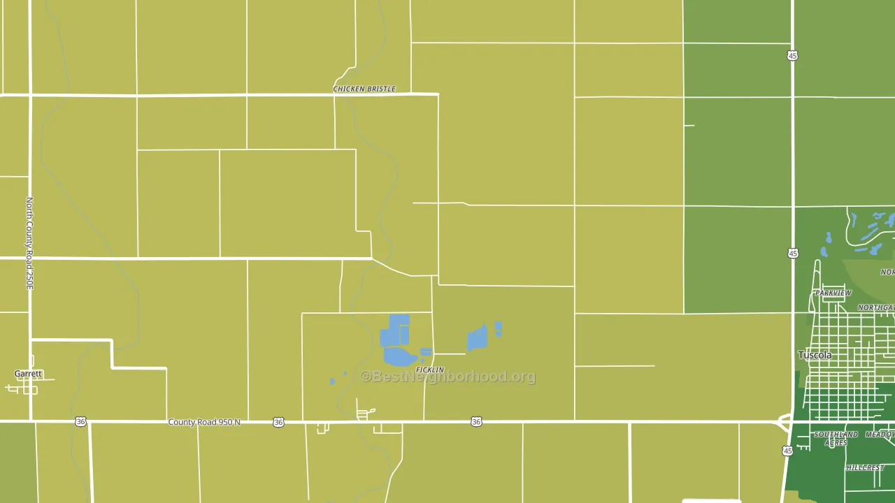 Ficklin, IL block-group voter-turnout map