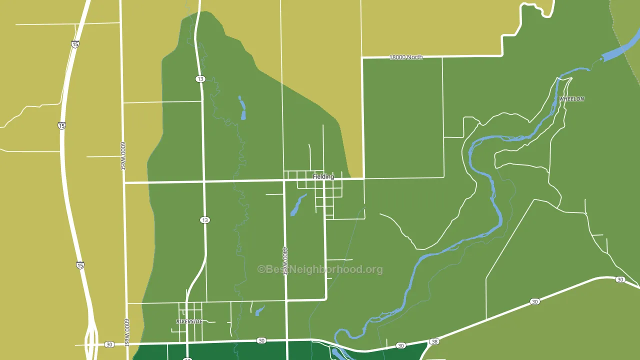 Fielding, UT block-group voter-turnout map