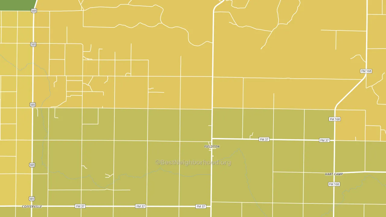 Fieldton, TX block-group voter-turnout map