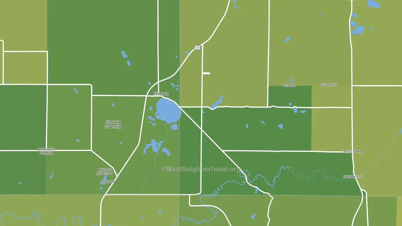 Fife Lake, MI block-group voter-turnout map