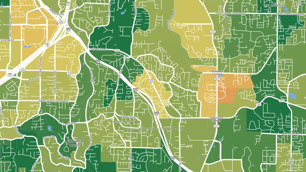 Filbert-Winesap, Bothell West, WA block-group voter-turnout map