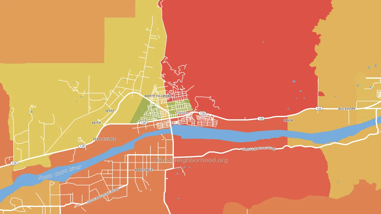 Fillmore, CA block-group voter-turnout map