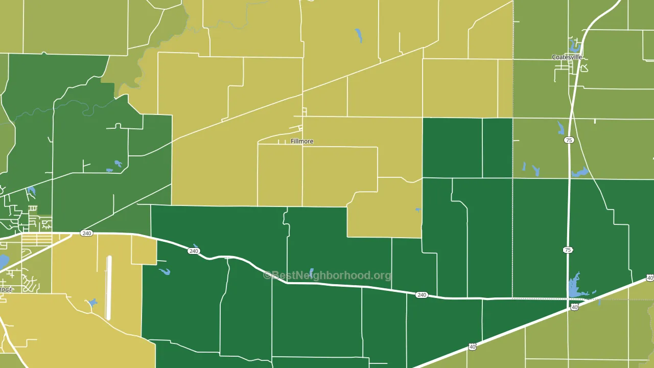 Fillmore, IN block-group voter-turnout map