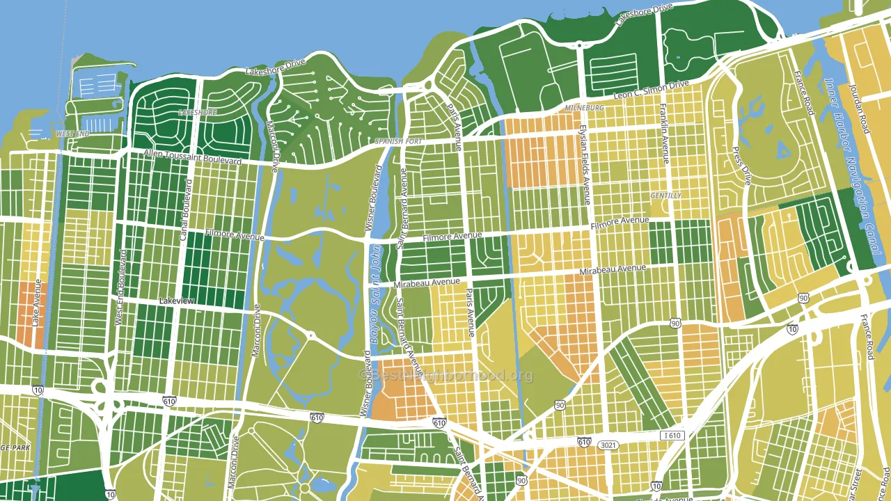 Fillmore, New Orleans, LA block-group voter-turnout map